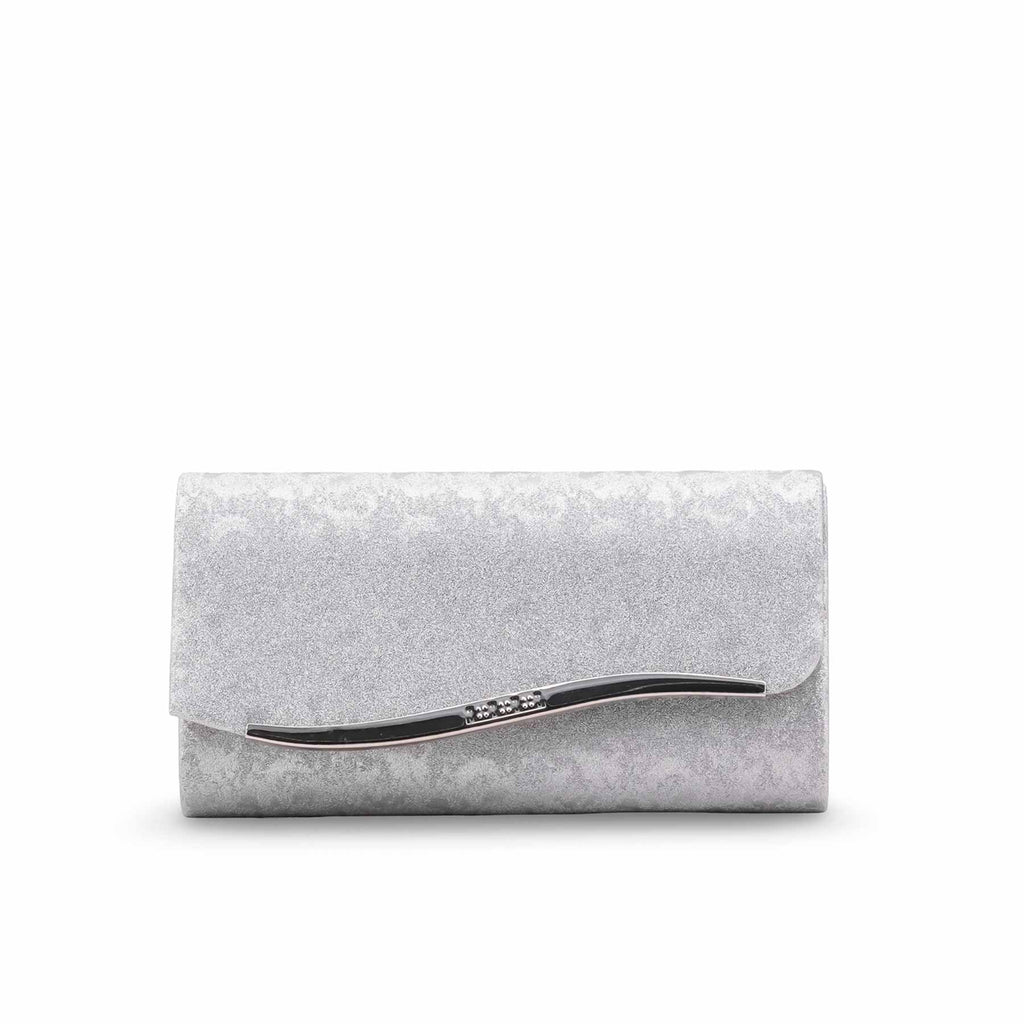 Edlic Women's Silver Fancy Clutch