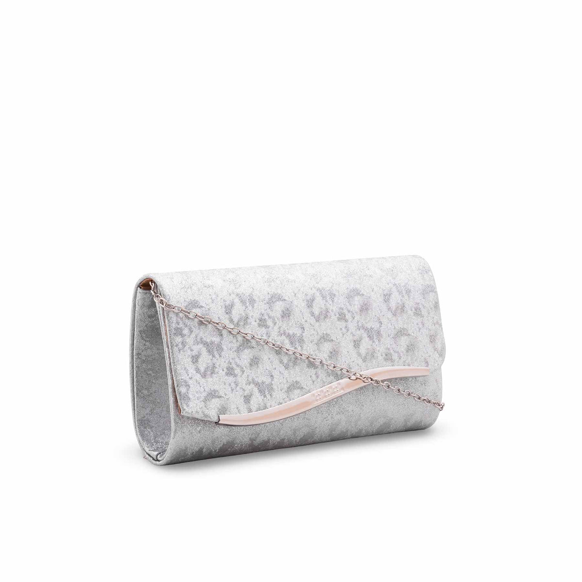 Edlic Women's Silver Fancy Clutch