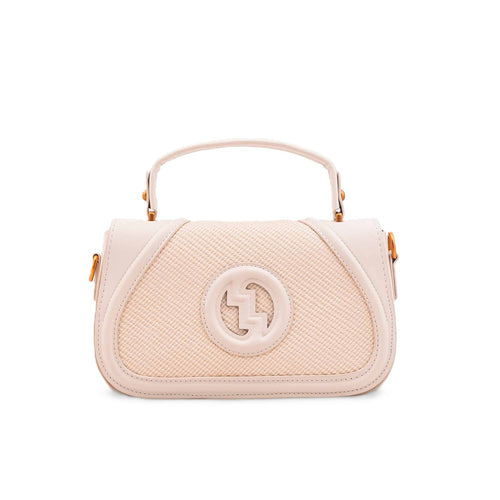 Edlic Women's Cream Structured Shoulder Ba