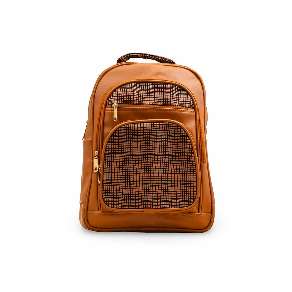 Edlic Women's Mustard Casual PU Leather Backpack