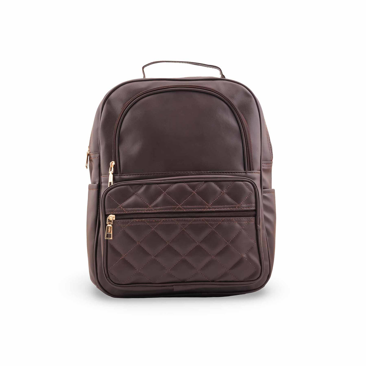 Edlic Women's Brown Casual PU Leather Backpack
