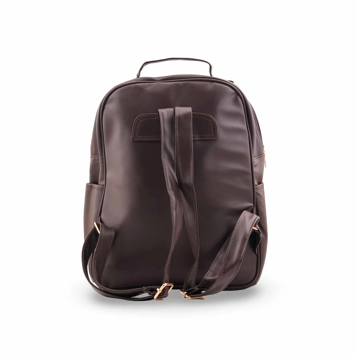 Edlic Women's Brown Casual PU Leather Backpack