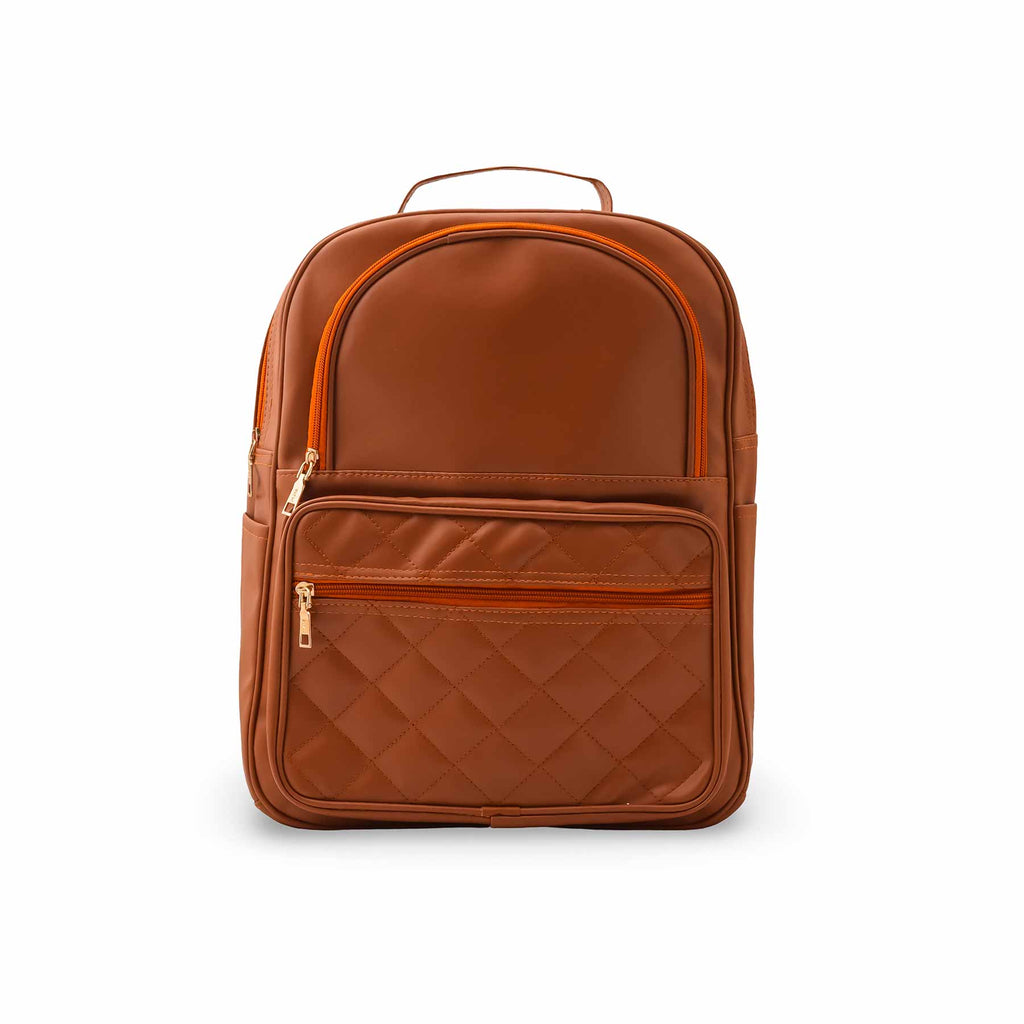 Edlic Women's Mustard Casual PU Leather Backpack