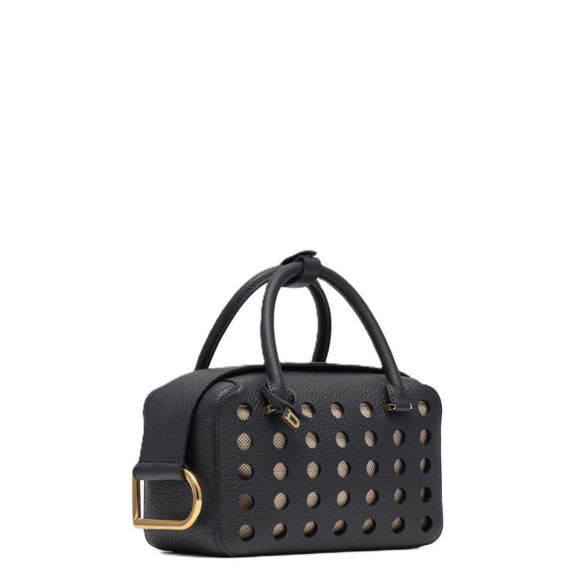 Edlic Women's Black Leather Mini Handbag