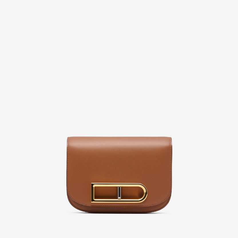 Edlic Women's Tan Leather Small Crossbody Shoulder Bag