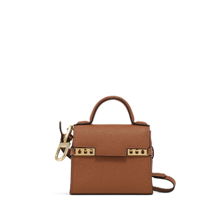 Edlic Women's Tan Calfskin Mini Bag Charm